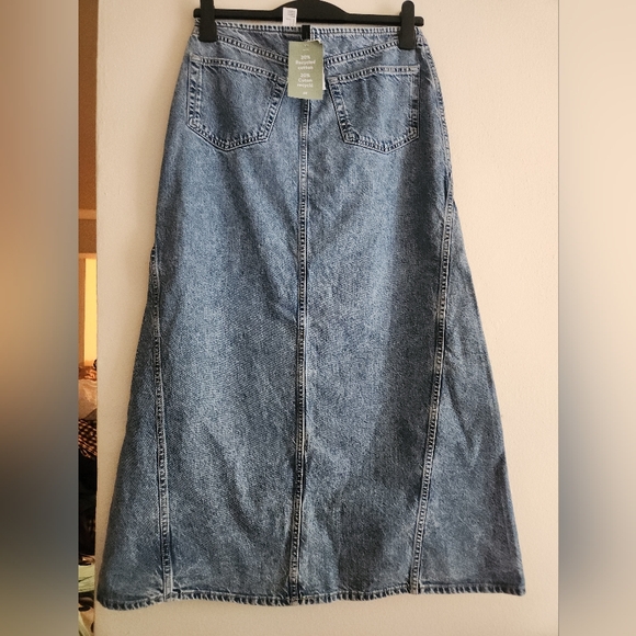 H&m denim maxi skirts light blue  BNWT - Picture 4 of 16